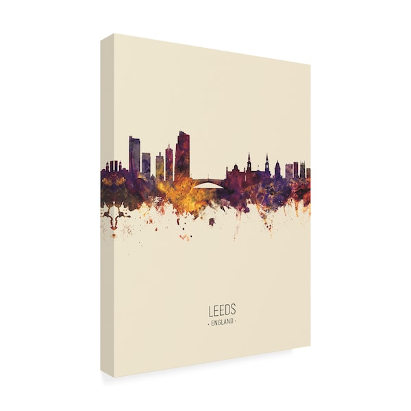 Michael Tompsett 'Leeds England Skyline Portrait III' Canvas Art,35x47